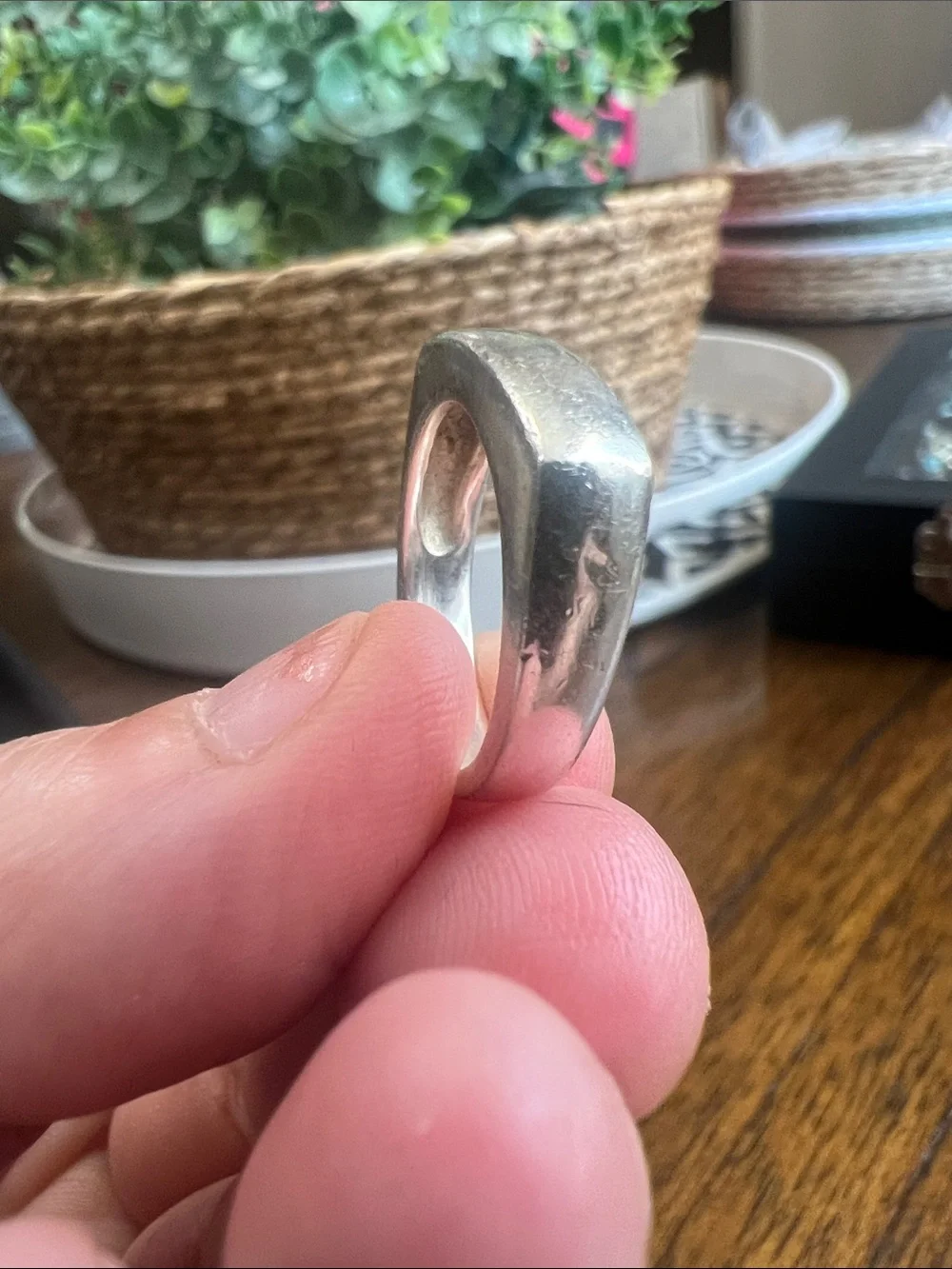 Sterling Silver Wide Band Ring - Size 5.5